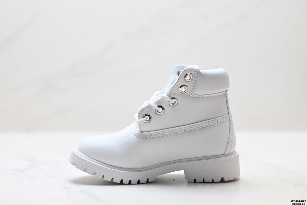Timberland White Kids Premium Leather Boot