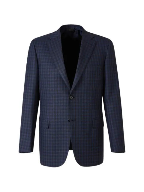 Brioni check wool-blend blazer