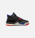 Air Jordan 4 Retro Rare Air – Preschool Lifestyle Shoe in Black/Fire Red/Deep Royal Blue