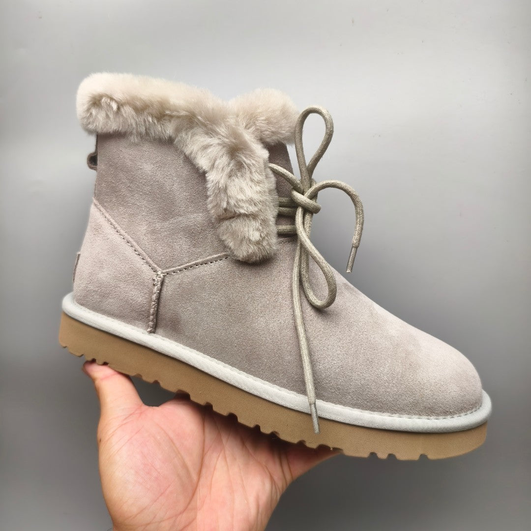Grey Mid-Top Lace-Up Casual Sneakers — New Arrival | In Stock