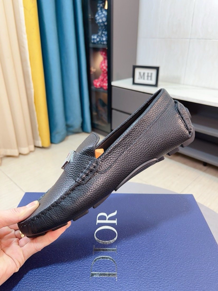 Dark Gray Pebbled Hardware Loafers