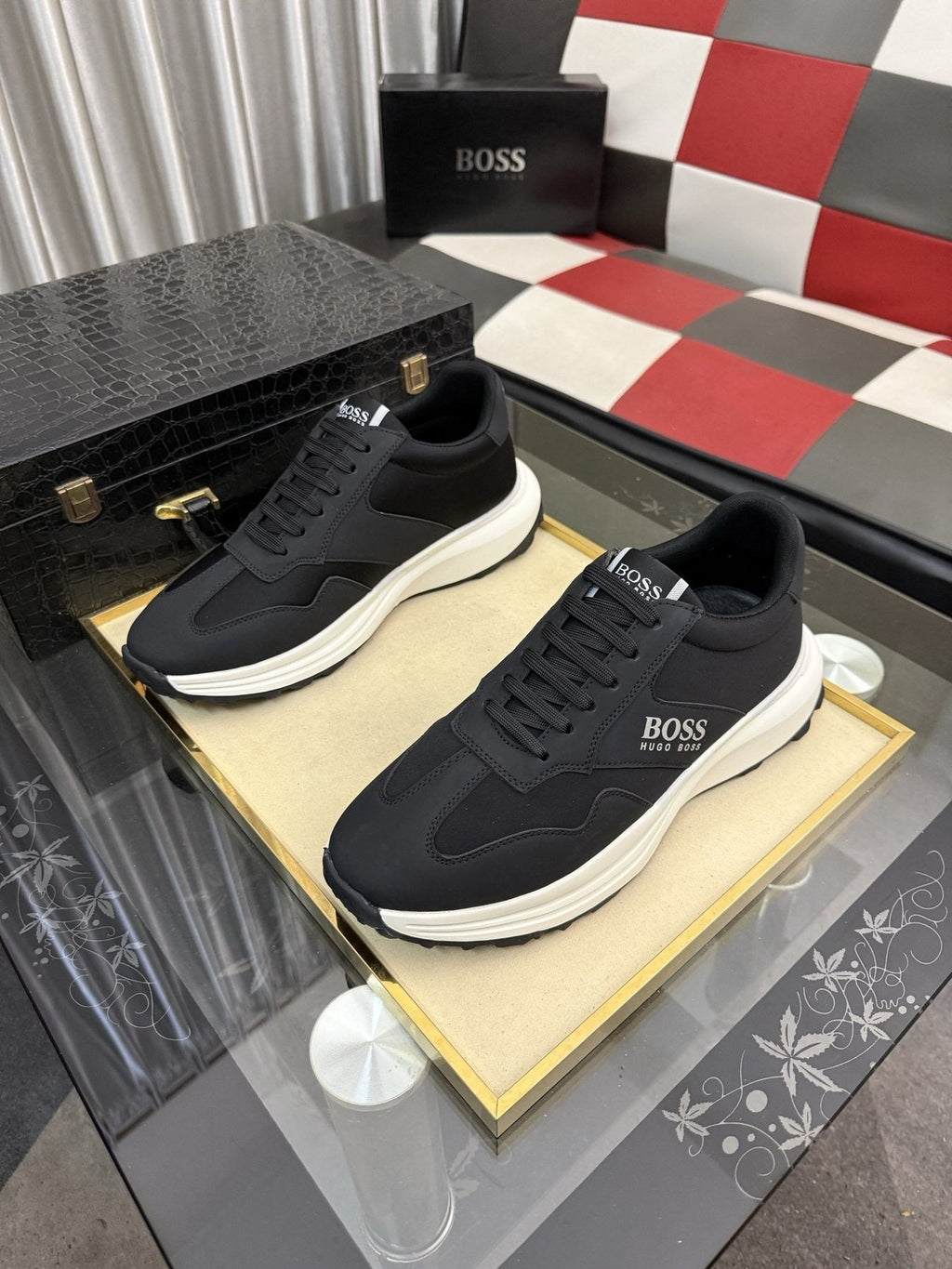 BOSS Men's Lace-Up Low-Top Sneakers