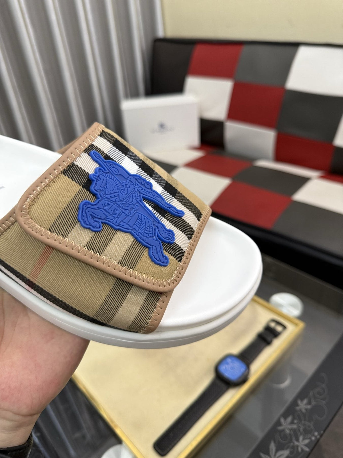 Burberry Check Slide Sandals