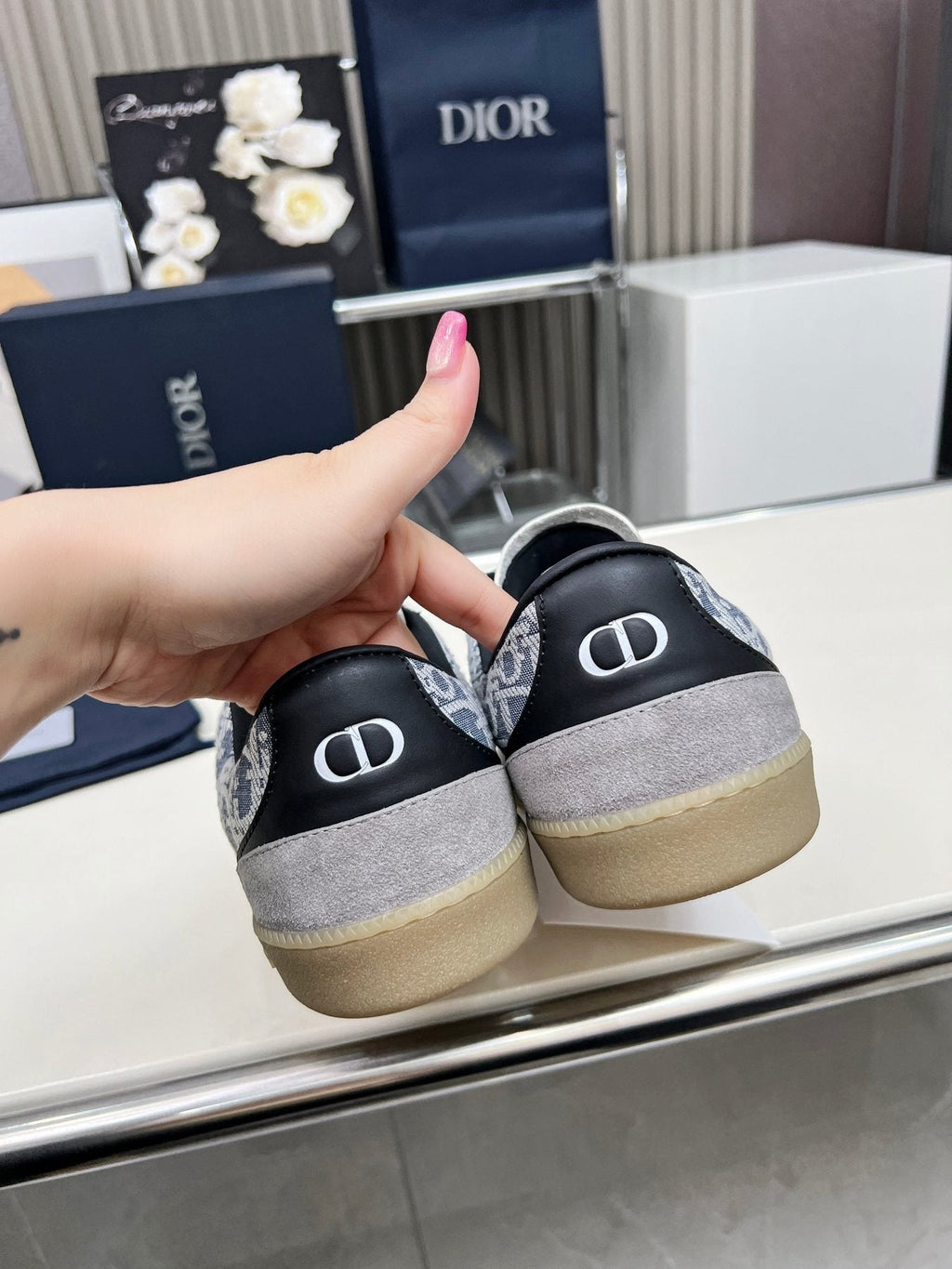 Dior B01 Patterned Low-Top Sneakers