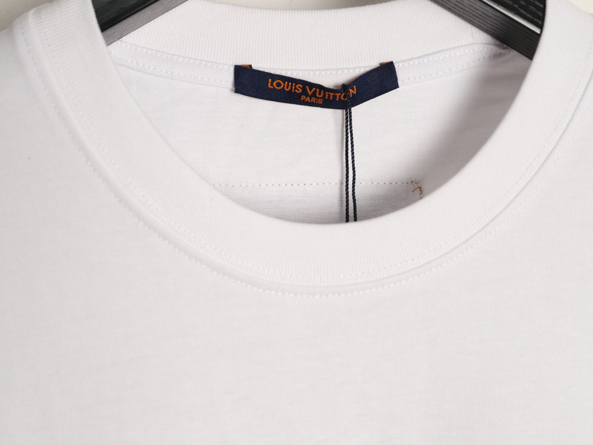 Louis Vuitton Globe Slogan Graphic Short-Sleeve T-Shirt - White