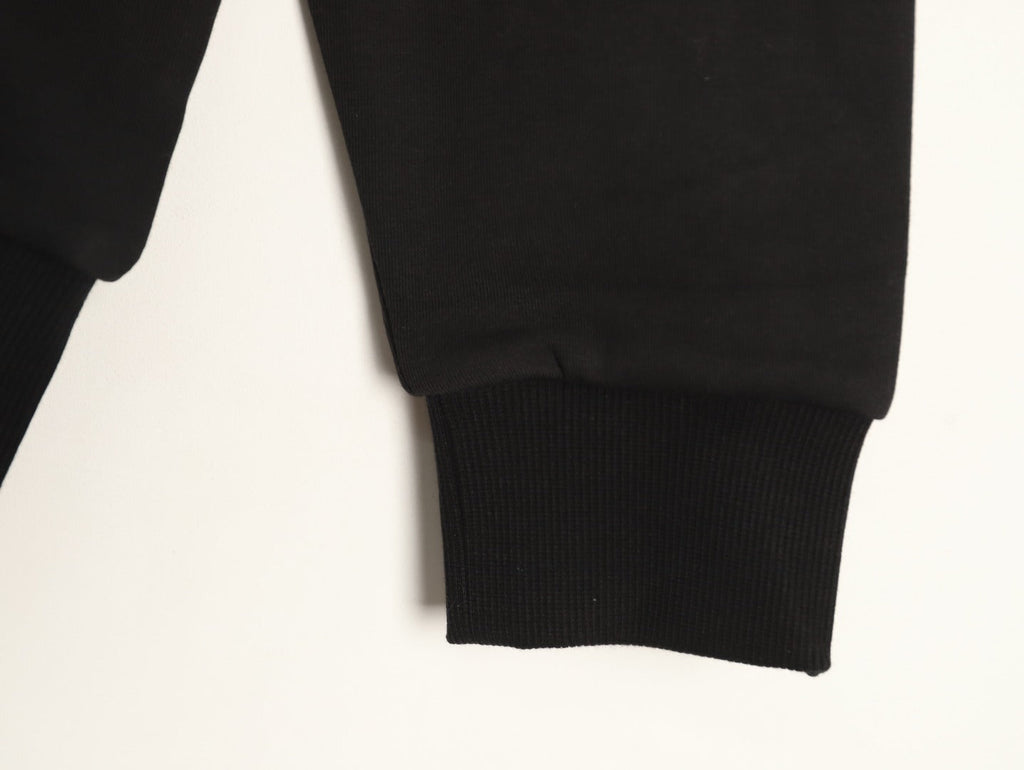 Prada Black Triangle-Detail Crewneck Sweatshirt with Red Silicone Trim
